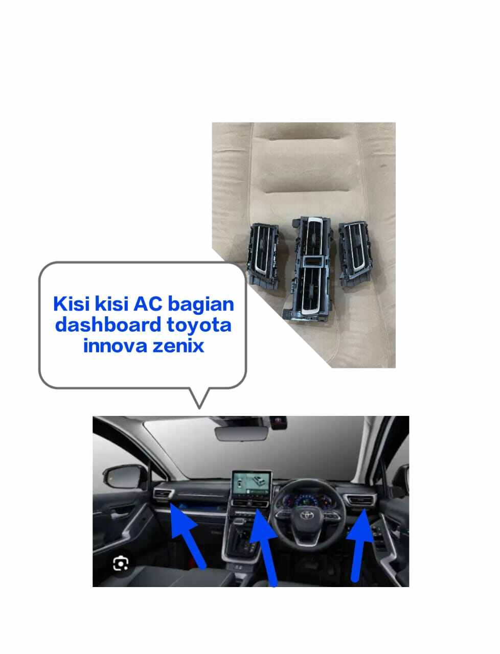 Original unit price ac grille front dashboard parts Innova Zenix Giá 140,000 Đồng*Miễn phí vận chuyển