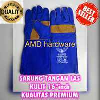 Sarung Tangan LAS 14 - 16 inch AMERICAN WELDING BY AMD USA KULIT Sapi Kualitas PREMIUM 14 ECO RED YAMOTO JEPANG Anti Panas Api