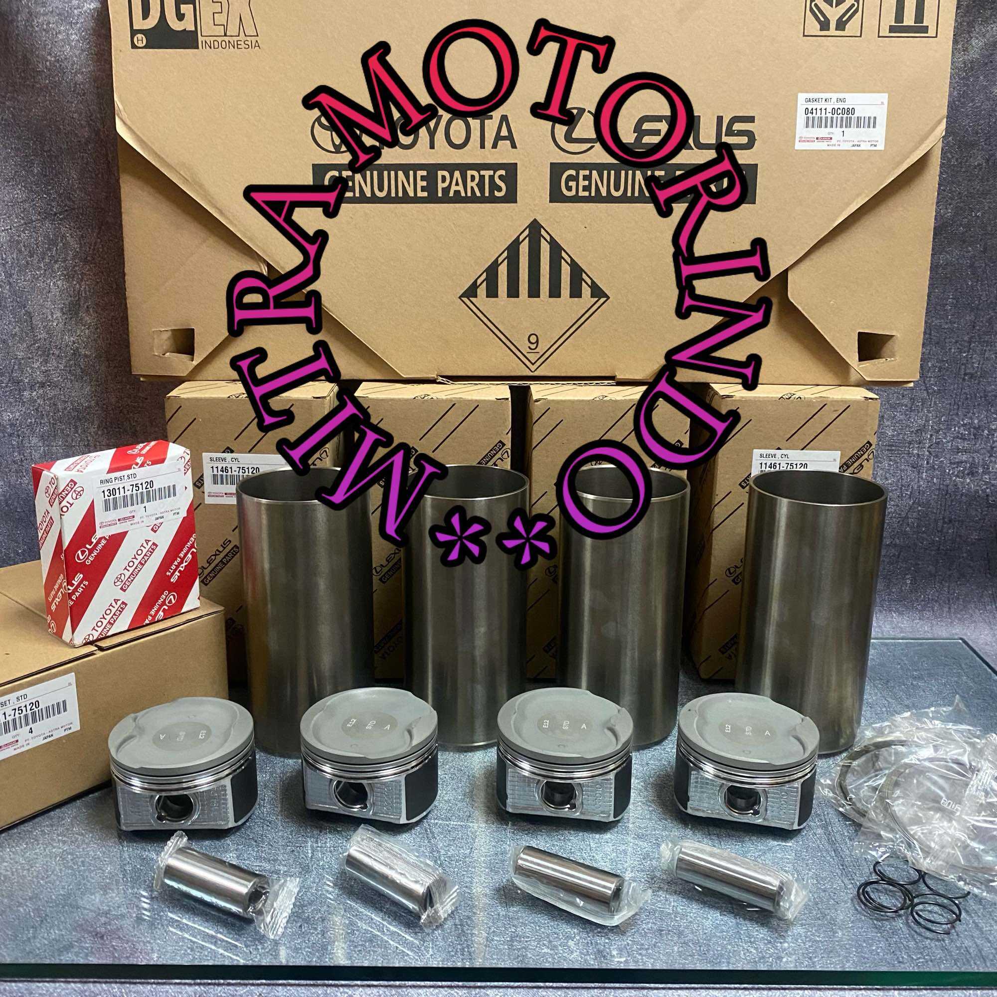 Paket Overhoul,Liner Kit Set Liner +Piston +Ring +Paking Set 1Set Toyota Innova Hilux /Bensin 2.0cc 1TR Harga 2,385,000 rupiah*Gratis Ongkir