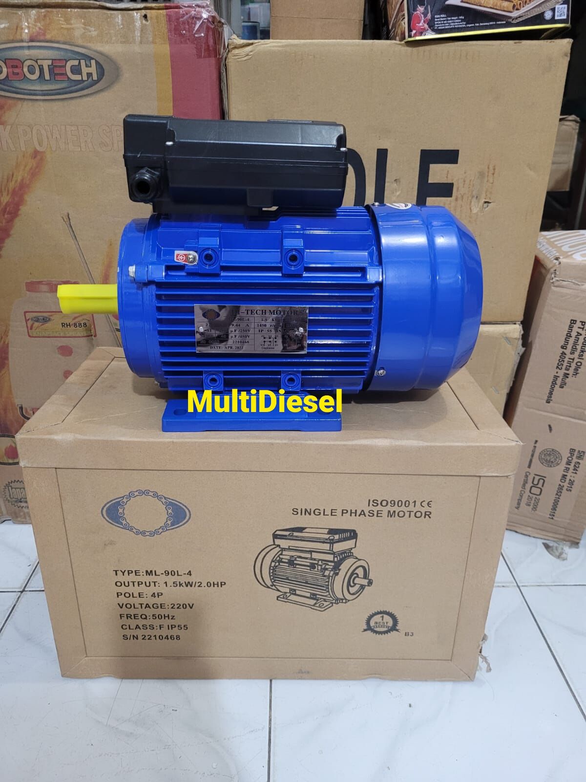 Dinamo Elektro Motor 2Hp 1Phase 2800Rpm Harga 1,695,000 rupiah*Gratis Ongkir
