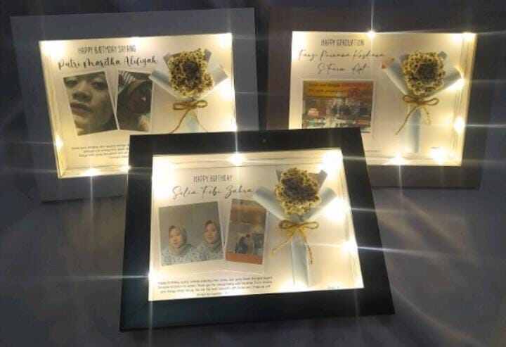 Edelweis in frame kado wisuda kado pernikahan kado ulangtahun