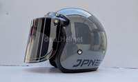 Helm Bogo Retro JPN Original Abu lava Metalik satu paket dengan kaca bahan Termoplatik ABS yang kuat dan tahan lama