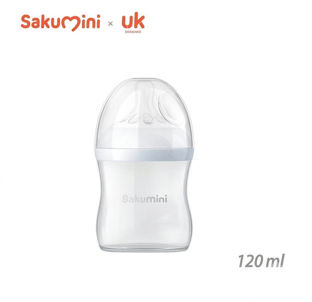 Sakumini Baby Natural Milk Feeding Bottle 120/240 ML Botol Dot Susu Bayi Newborn Nipple Peristaltic