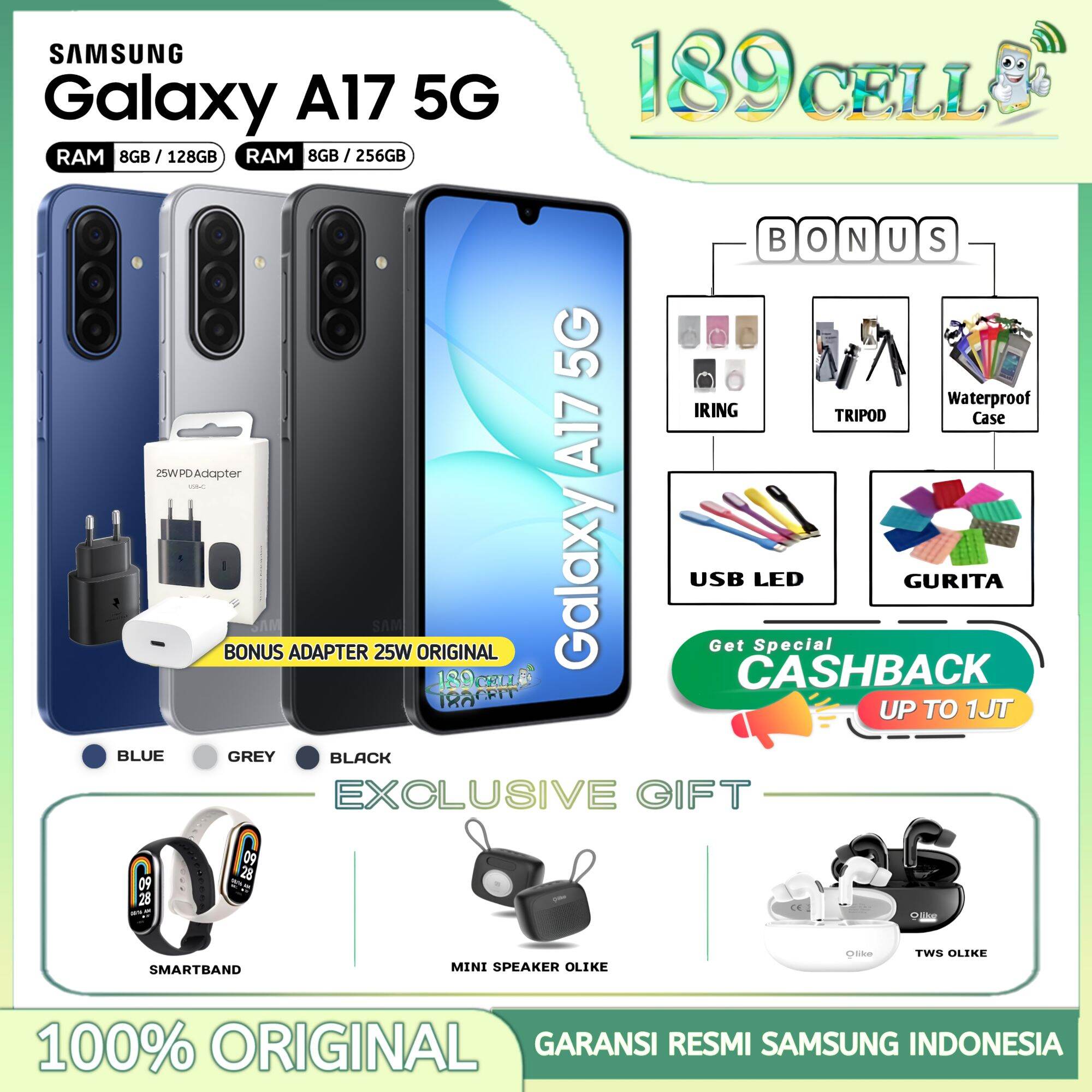 Samsung Galaxy A17 5g 8/256Gb - 50Mp Camera, Exynos 1330 Processor - Official Warranty Harga 3,489,900 rupiah*Gratis Ongkir