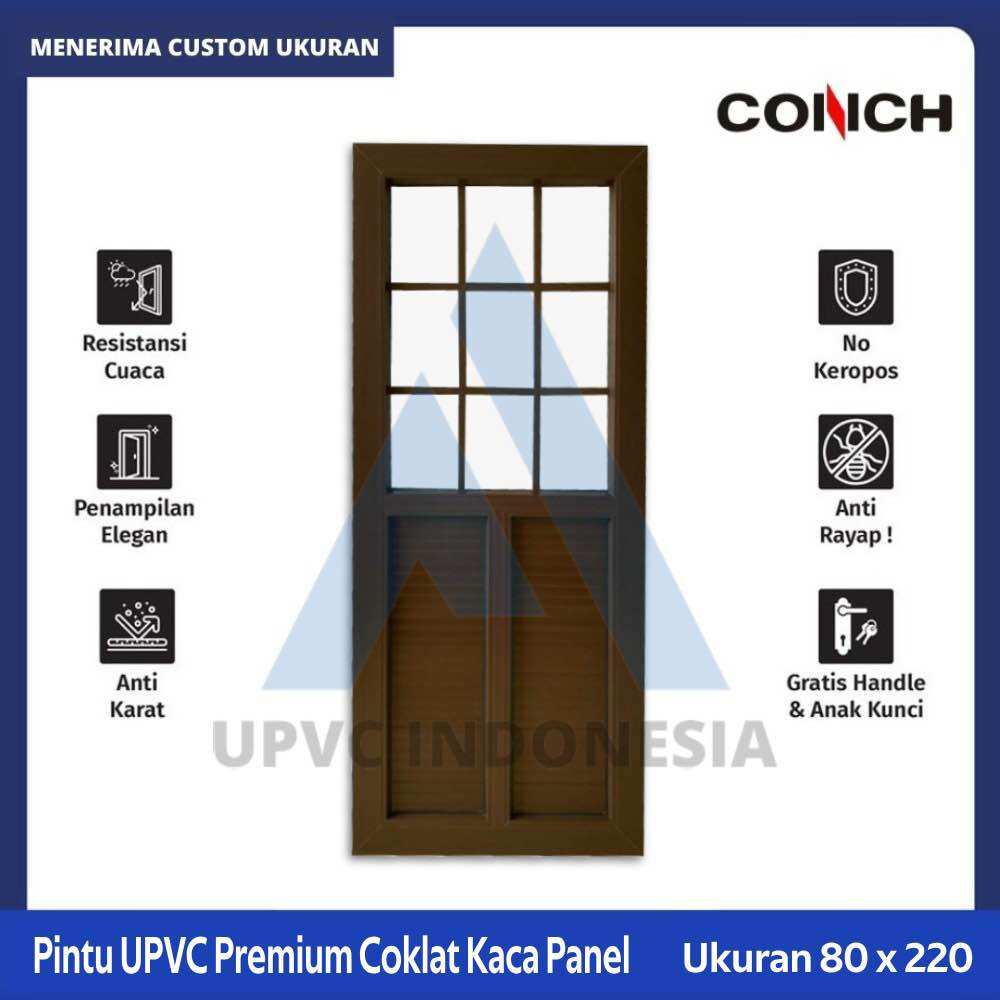 Pintu UPVC Conch Premium Coklat | Lazada Indonesia
