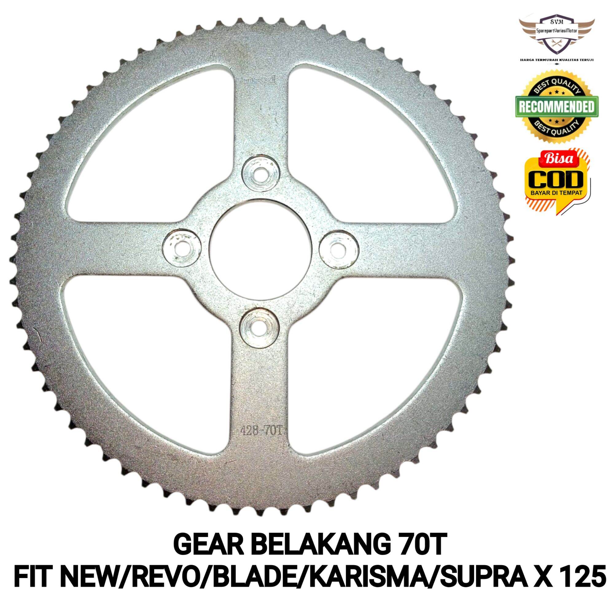 Rear Gear 70t Revo Blade Fit New Supra X 125 Karisma 70t Harga 150,000 rupiah*Gratis Ongkir