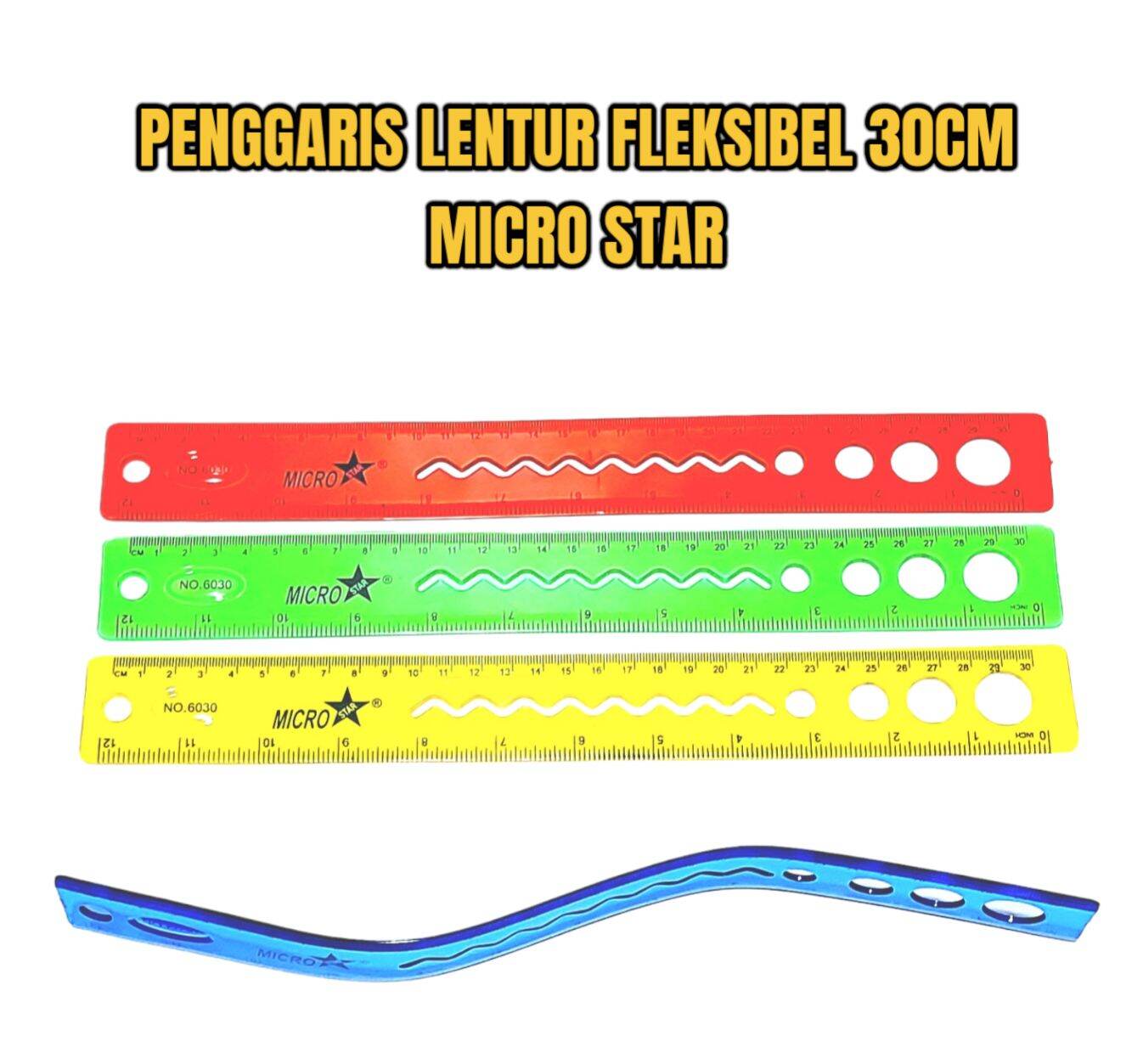 Penggaris Lentur 30 cm Fleksibel Anti Patah Joyko Micro star