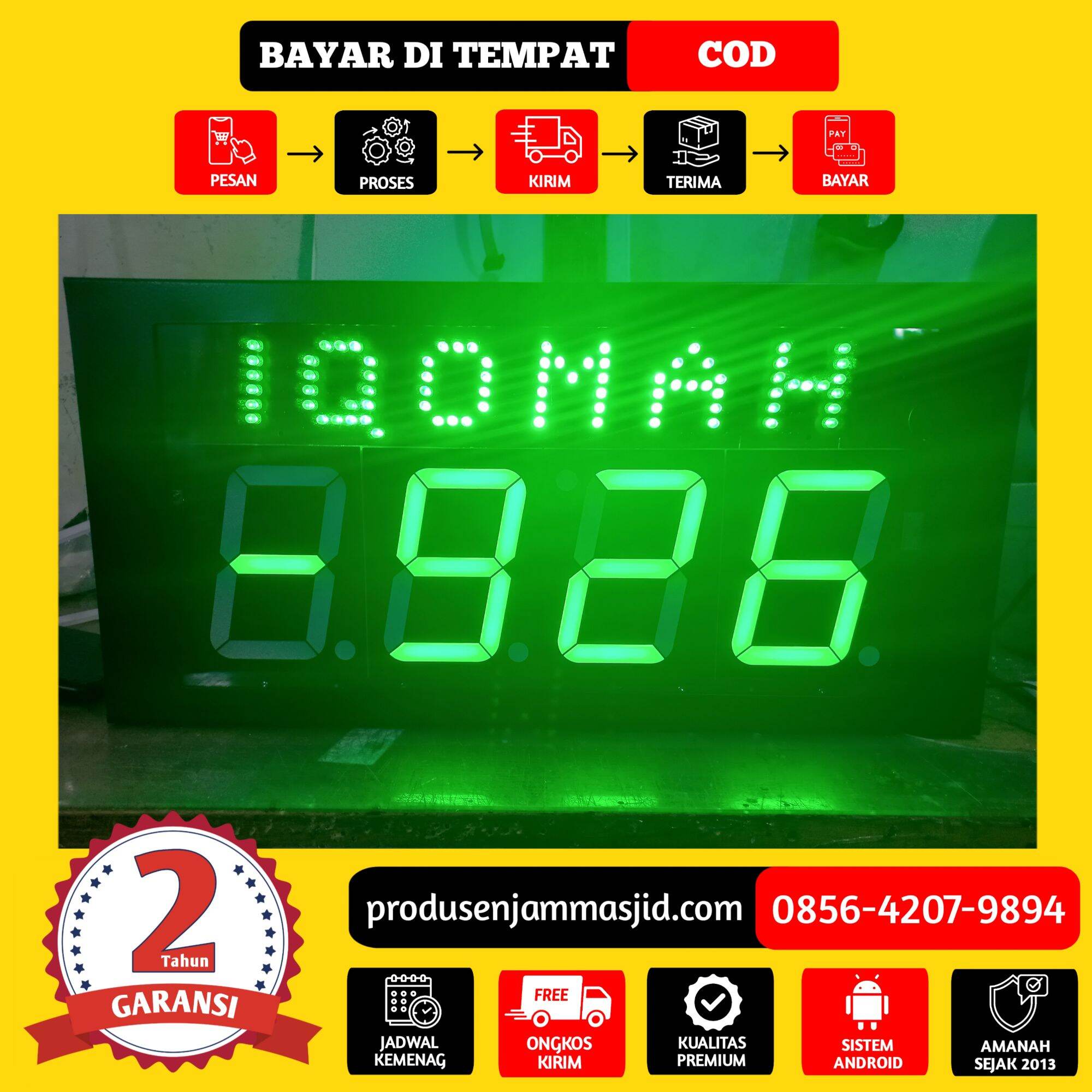 Jam Masjid Digital Timer Adzan Iqomah Azan Mushola Musholla Murah