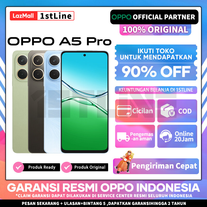 Hp Oppo A5 Pro 8/128Gb 8/256Gb - Ip69 Water Resistance, Official Oppo Indonesia Guarantee Giá 3,099,000 Đồng*Miễn phí vận chuyển