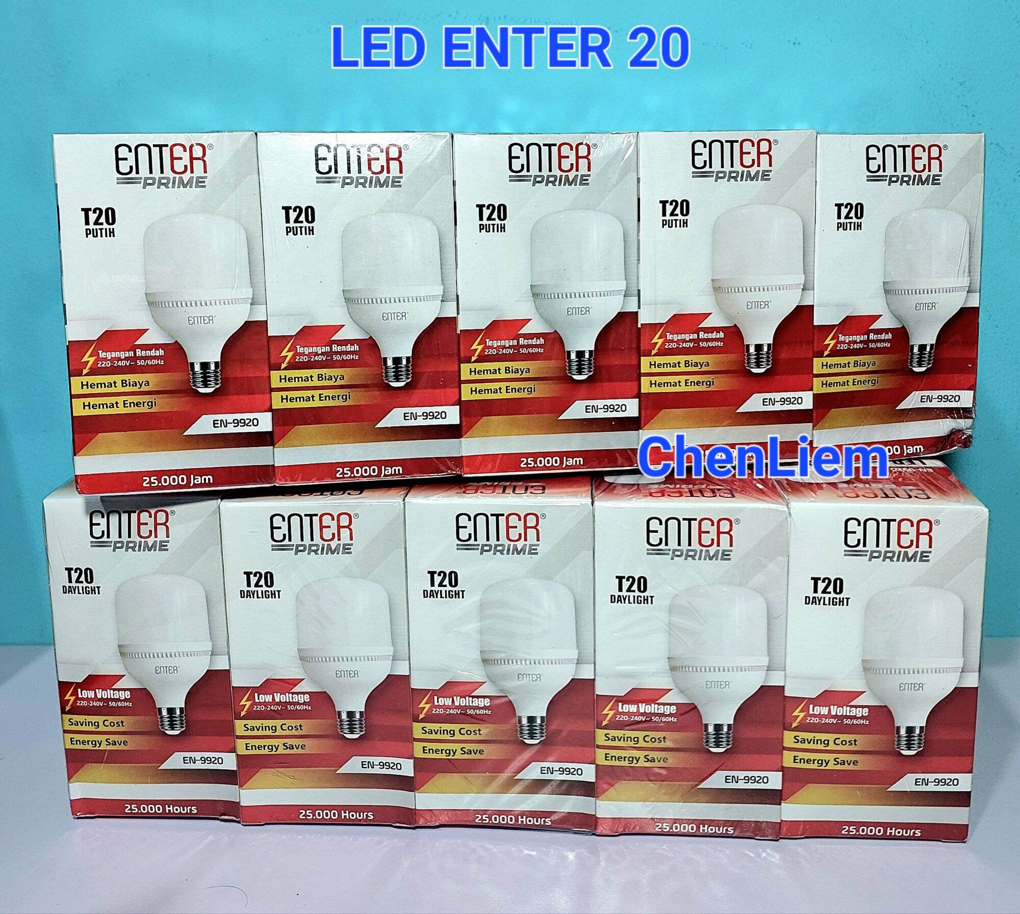 Paket 10 Pcs Lampu LED Suka suka 20 Watt / Lampu LED hemat Energi / SNI / MITECH / PanaLED / Enter