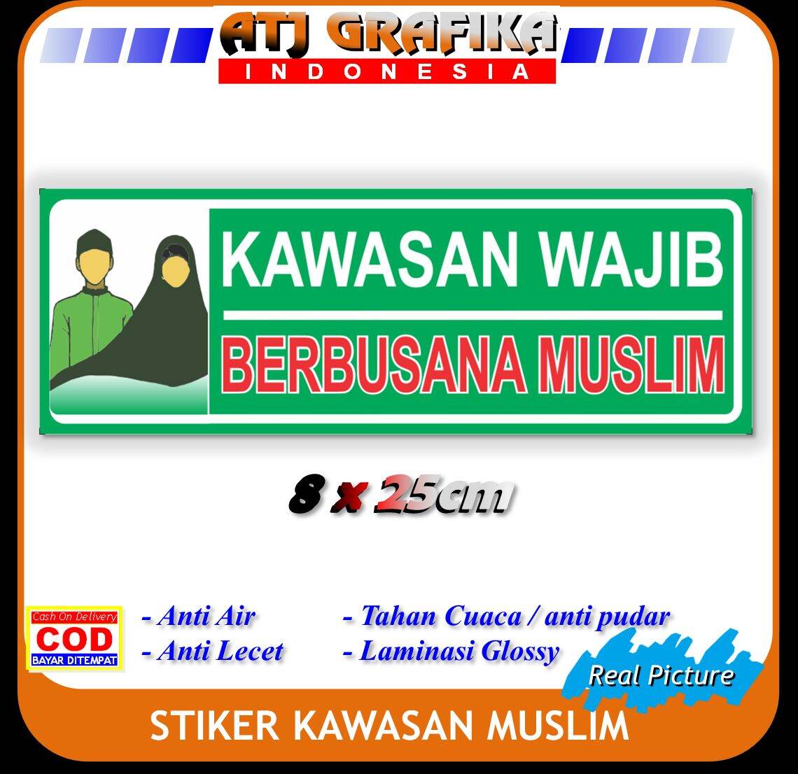 stiker kawasan wajib berbusana muslim sticker baju gamis syari masjid ...