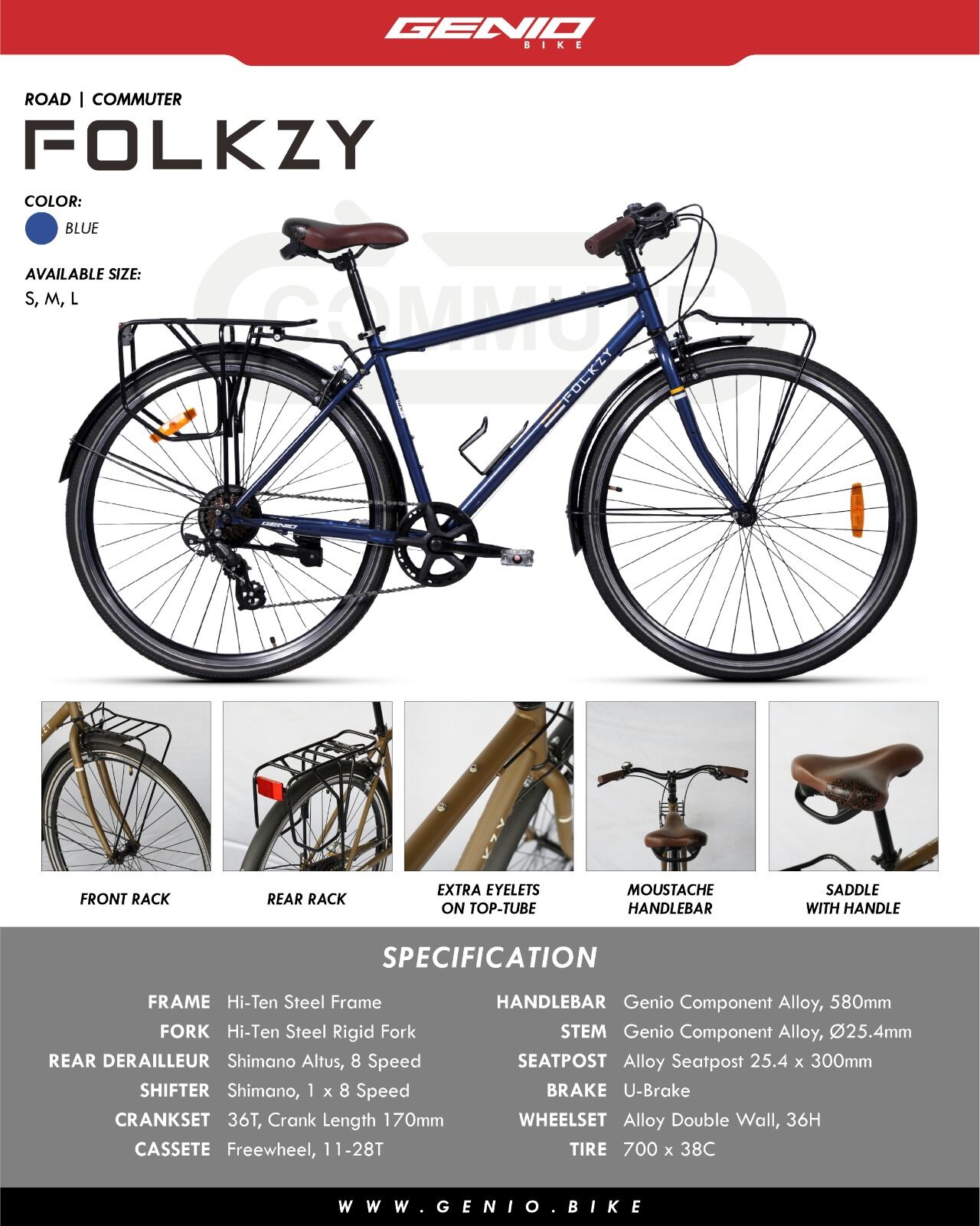 Jual Sepeda Genio Folkzy 2024 Terbaru - Mar 2024