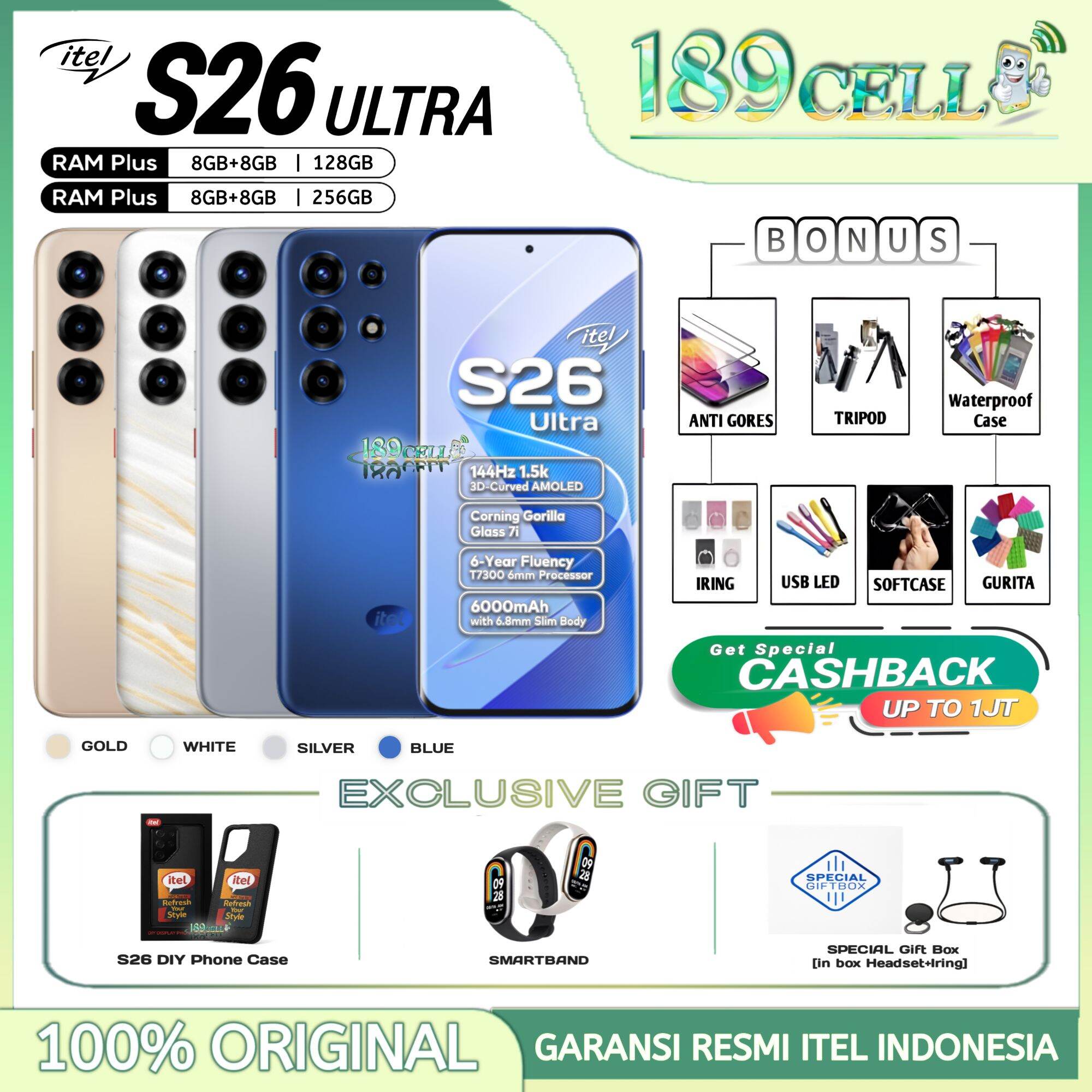 Itel S26 Ultra 8/128Gb 8/256Gb Nfc - 50Mp Camera, T7300 Processor - Itel Super26 Ultra Official Warranty Giá 2,299,900 Đồng*Miễn phí vận chuyển