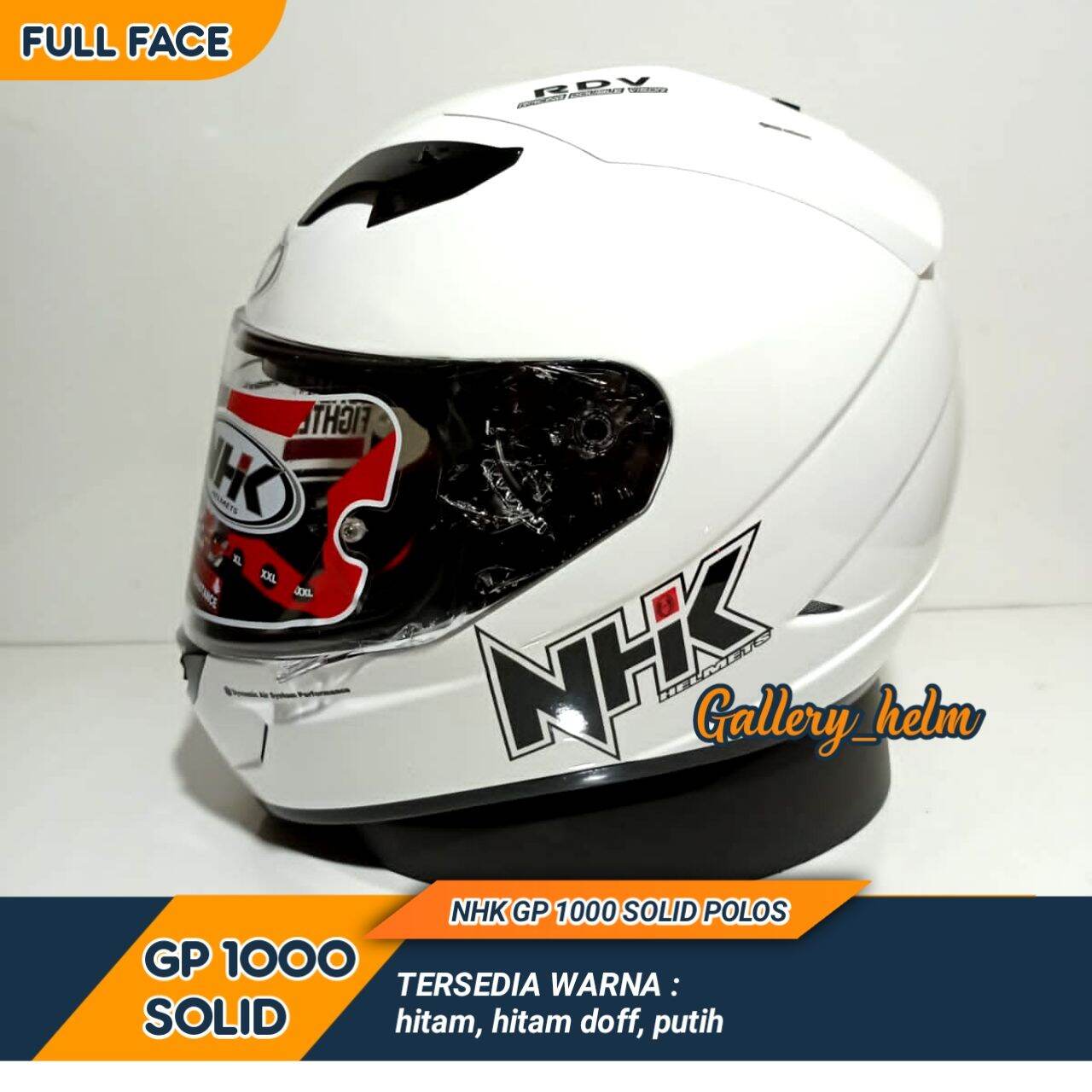 HELM NHK FULL FACE | HELM NHK | HELM NHK GP1000 SOLID PUTIH | Lazada