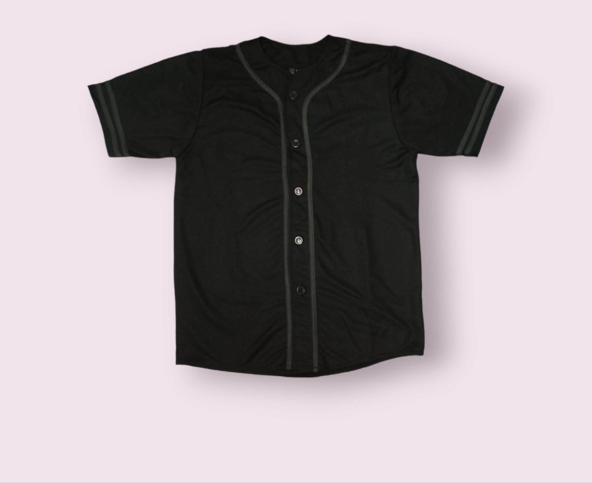 HITAM PRIA (BASEBALL T-shirt) BASEBALL JERSEY Men Women Black Line