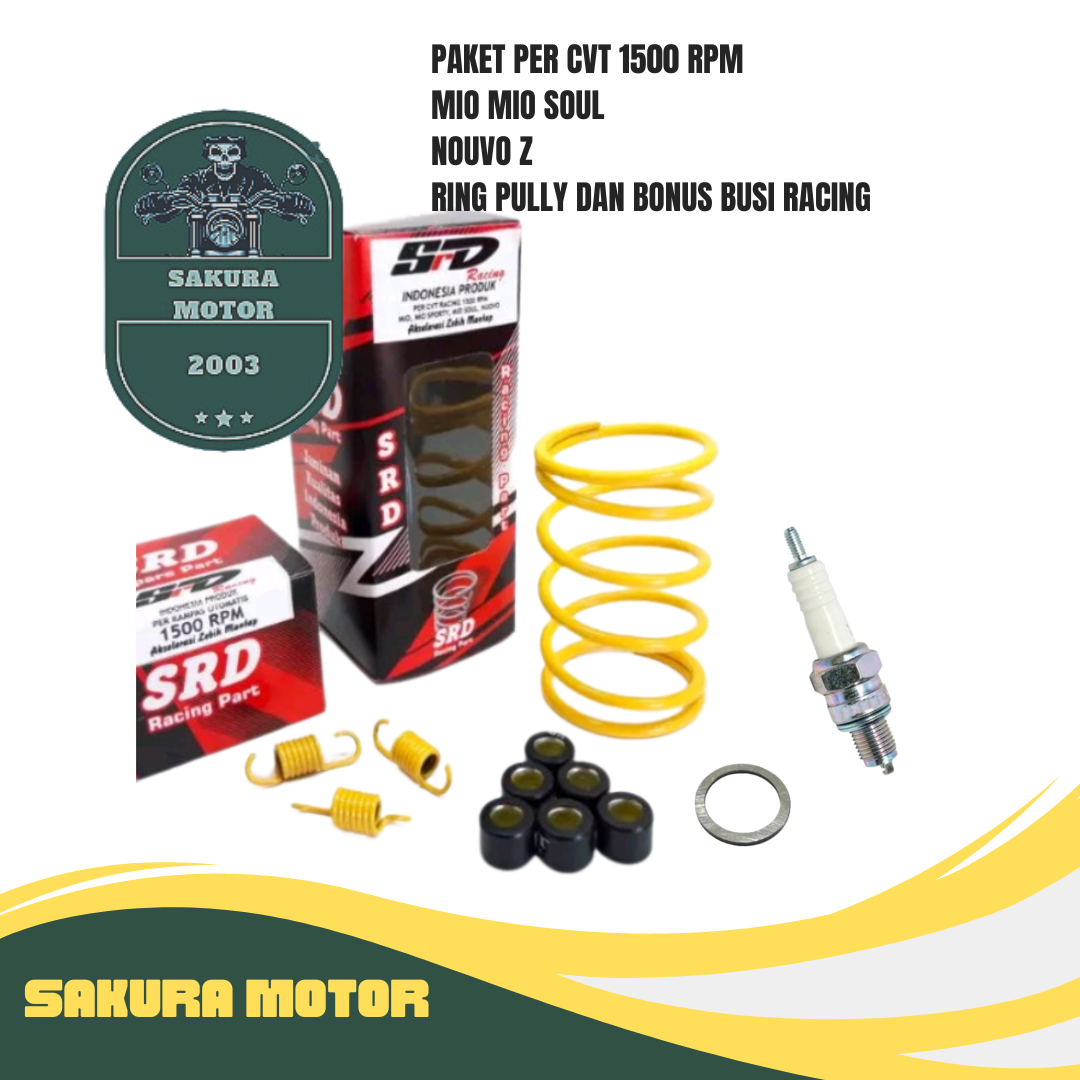 Paket Kirian CVT Mio - Mio Sporty - Smile - Garnis - Fino Karbu - Mio Soul Karbu -Paket Per Cvt Racing 1500 Rpm Upgrade CVT Mio Perganda Per Sintri Roler Roller Racing 9 Gram Kualitas Terbaik srd