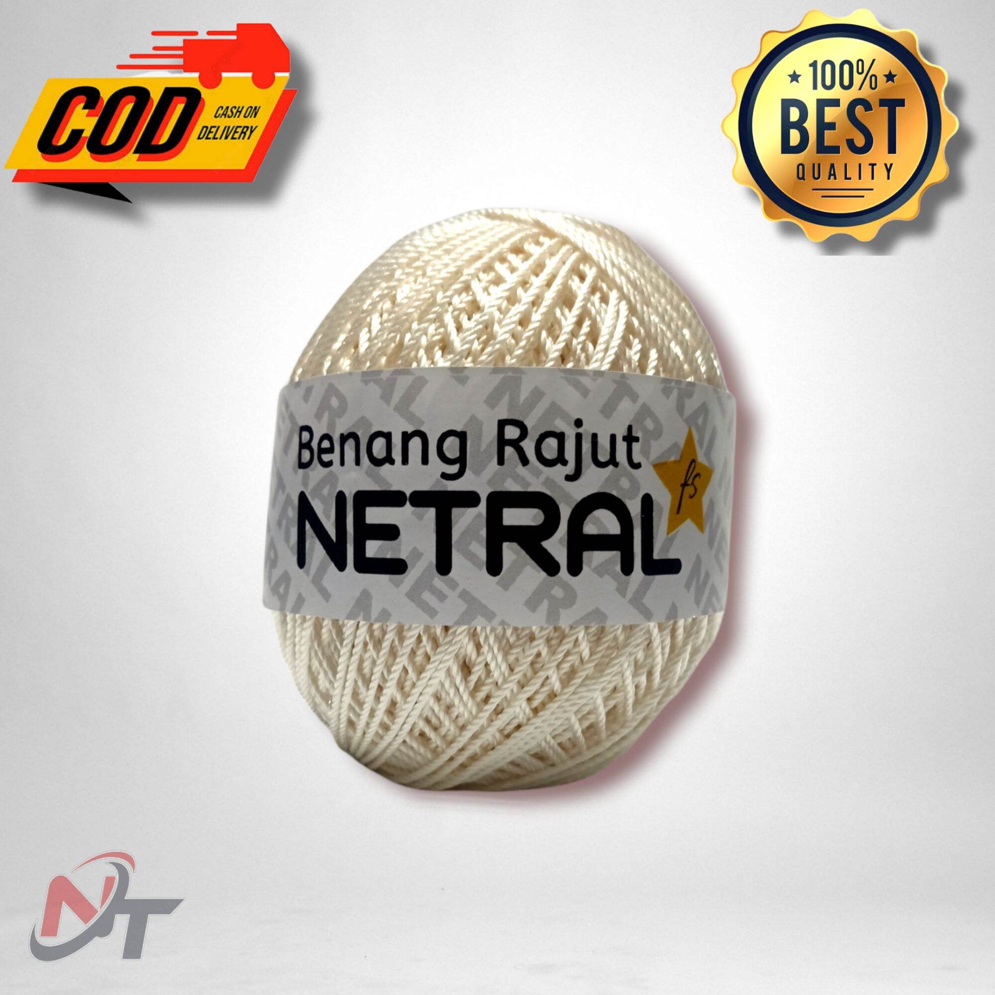 NETRAL - BENANG RAJUT POLYESTER POLY KILAP WARNA CREAM TULANG ( FHINISI CREAM BR 100 )