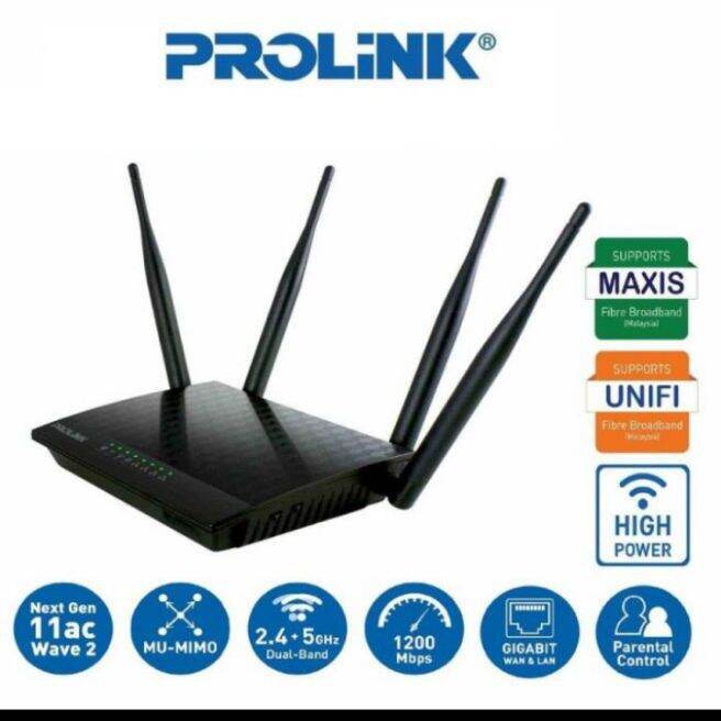 PROLINK ROUTER PRC3801 wireless AC1200 MUMIMO dual band gigabit