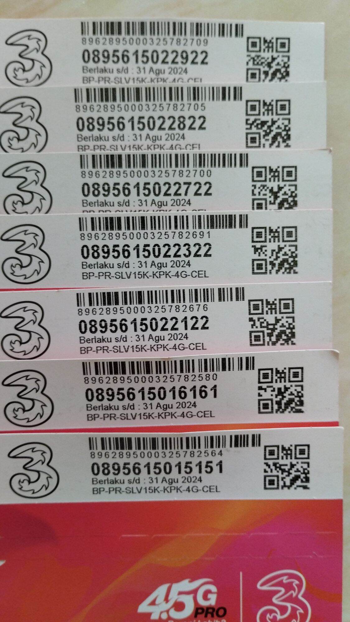 Perdana three nomor cantik sinyal 4G LTE Harga 35,000 rupiah*Gratis Ongkir