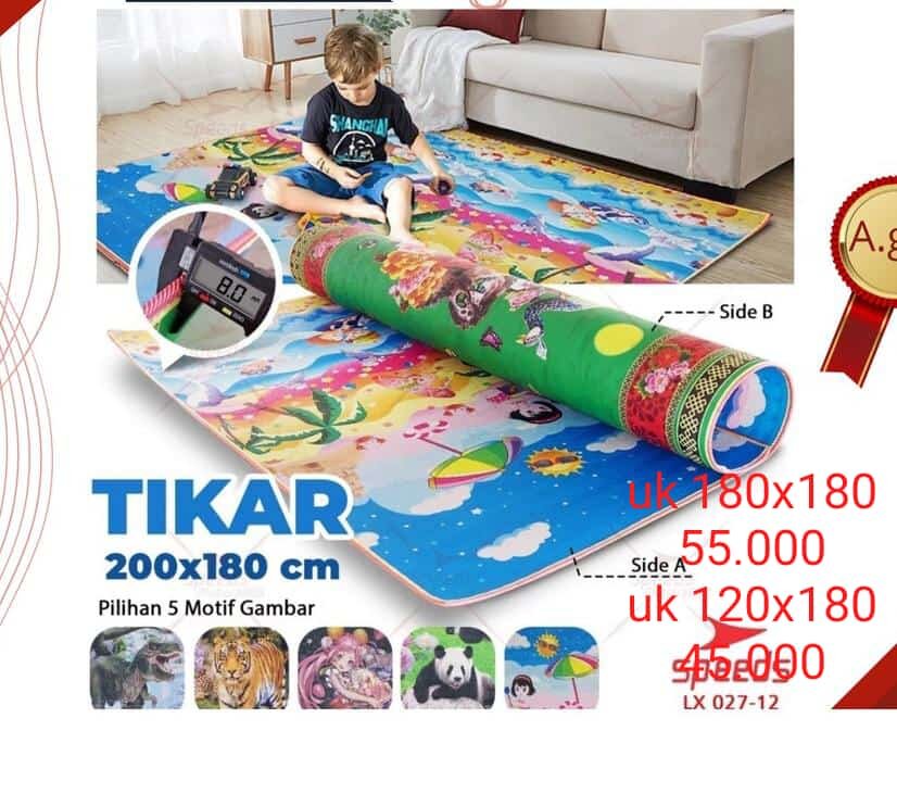 matras tikar karpet motif bolak balik murah