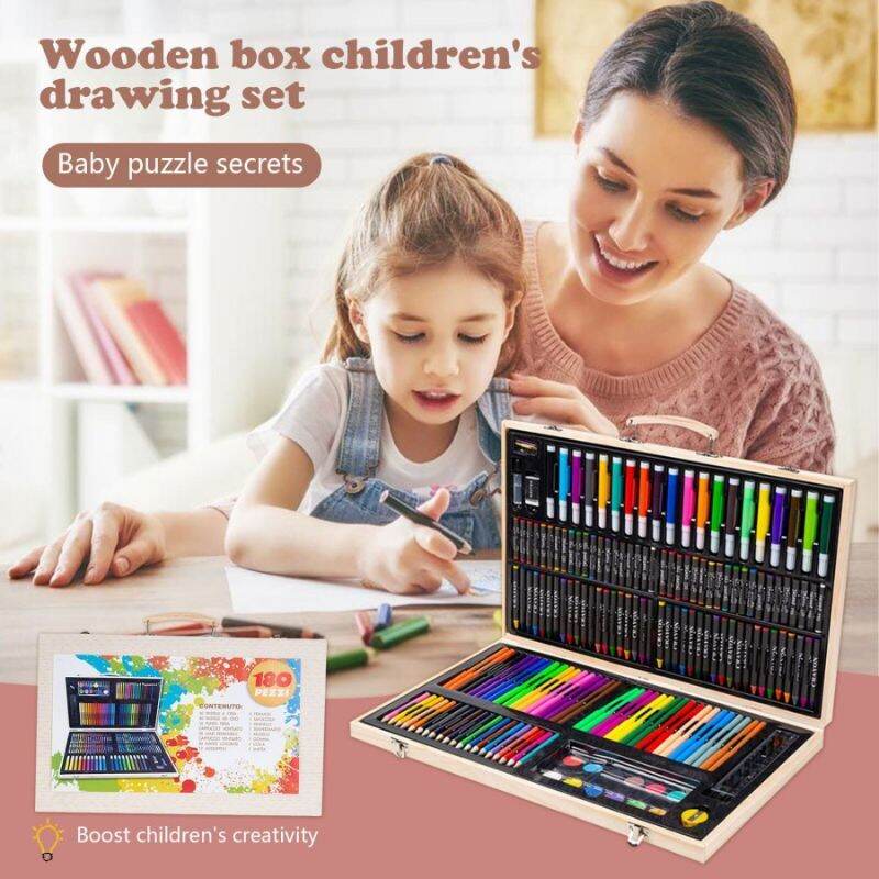 CRAYON ART SET / KOPER SET CRAYON MEWARNAI / ALAT TULIS ANAK 145PCS SET  CRAYON ANAK MENGGAMBAR krayon gambar mewarnai