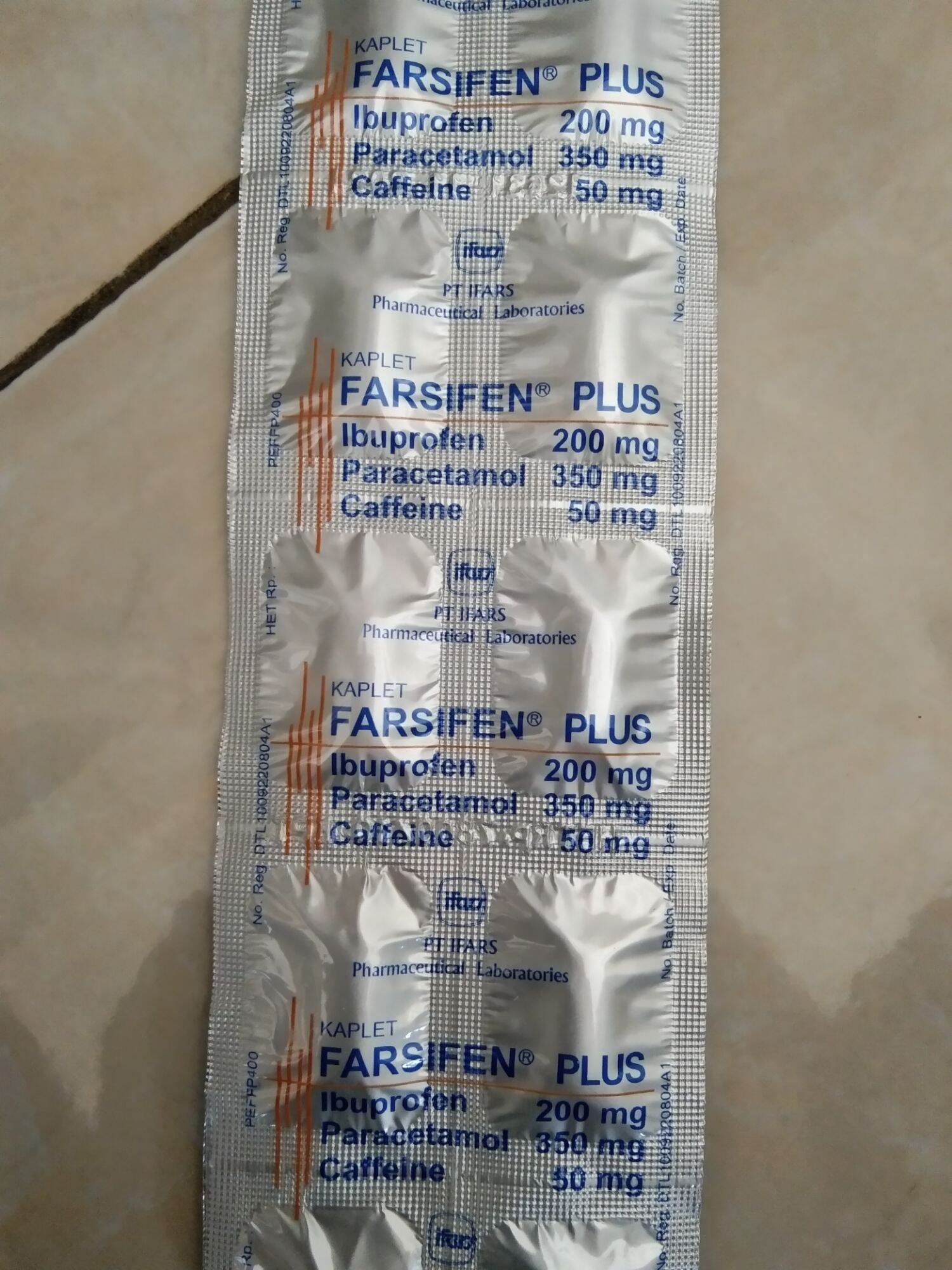 farsifen plus ( obat anti nyeri, nyeri otot, sakit gigi menurun kan demam)
