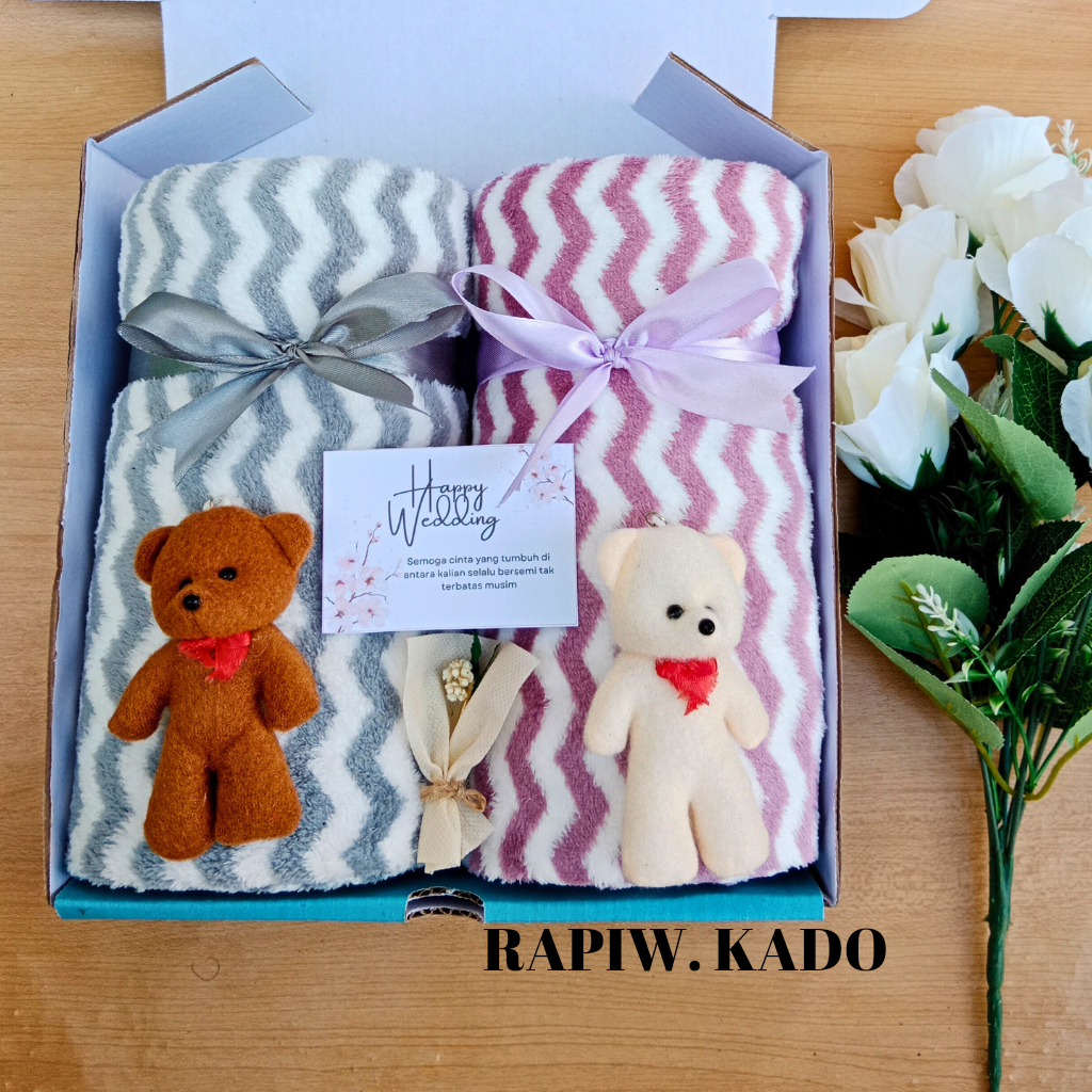 Hampers Handuk Couple Jumbo Murah | Kado Handuk Couple Premium | hadiah box Handuk Lucu
