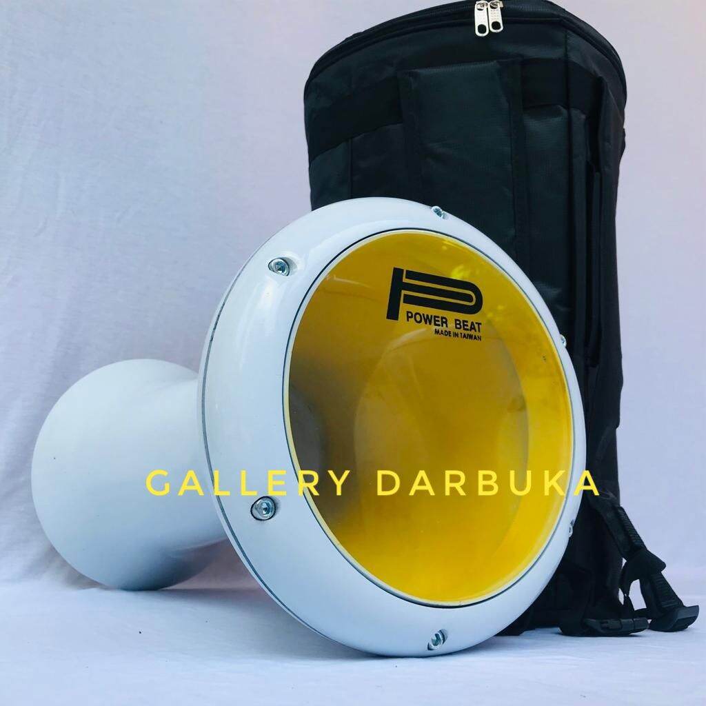DARBUKA MURAH SUPER WHITE PUTIH POLOS 8 INC GRATIS TAS DAN KUNCI L