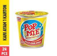 Pop Mie Rasa Baso/Ayam Bawang/Kari Ayam/Soto Ayam 1 Kardus isi 24 Pcs