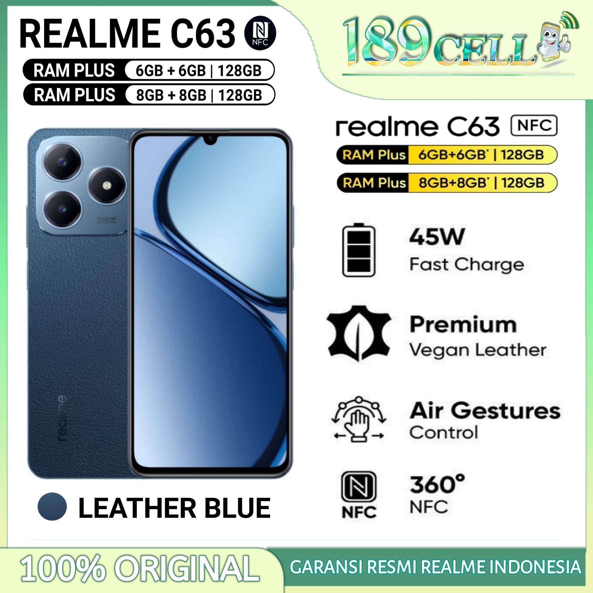 REALME C63 RAM 8/128 GB | REALME C 63 RAM 6/128 GB GARANSI RESMI REALME INDONESIA. 