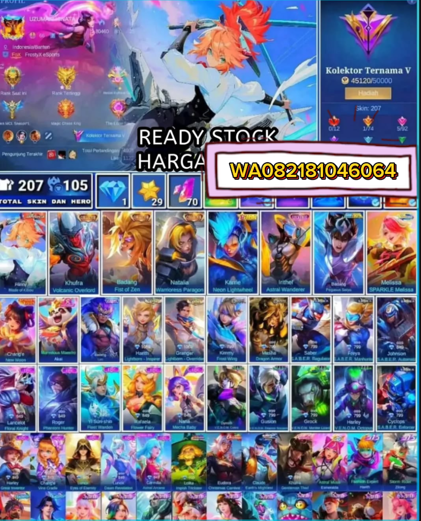 mobile legend akun mobile legend ml akun Sultan Lazada Indonesia