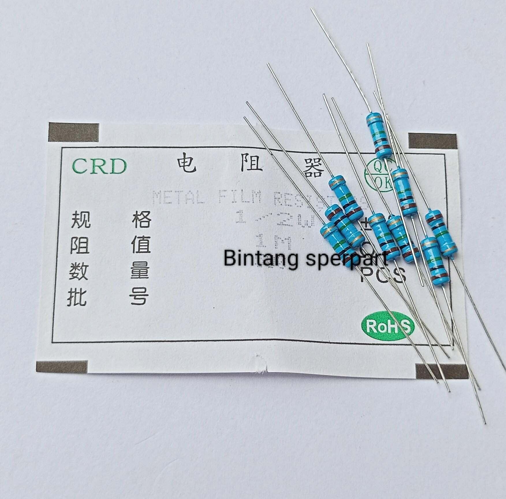 (10 Buah) RESISTOR 1/2 WATT 1M OHM RESISTOR 1/2W 1M OHM RESISTOR 1