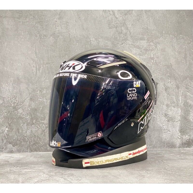 Nhk R1 Solid HELM NHK R1 SOLID BLACK GLOSSY | NHK R1 SOLID PAKET GANTENG | NHK HALF ...
