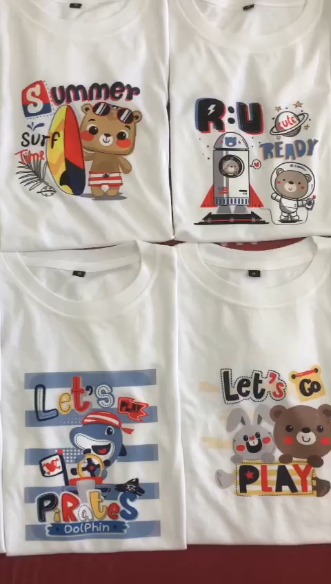 Baju Kaos Anak Laki-Laki Perempuan Atasan Lengan Pendek Umur 2-14 Tahun Baju Distro Karakter Lucu