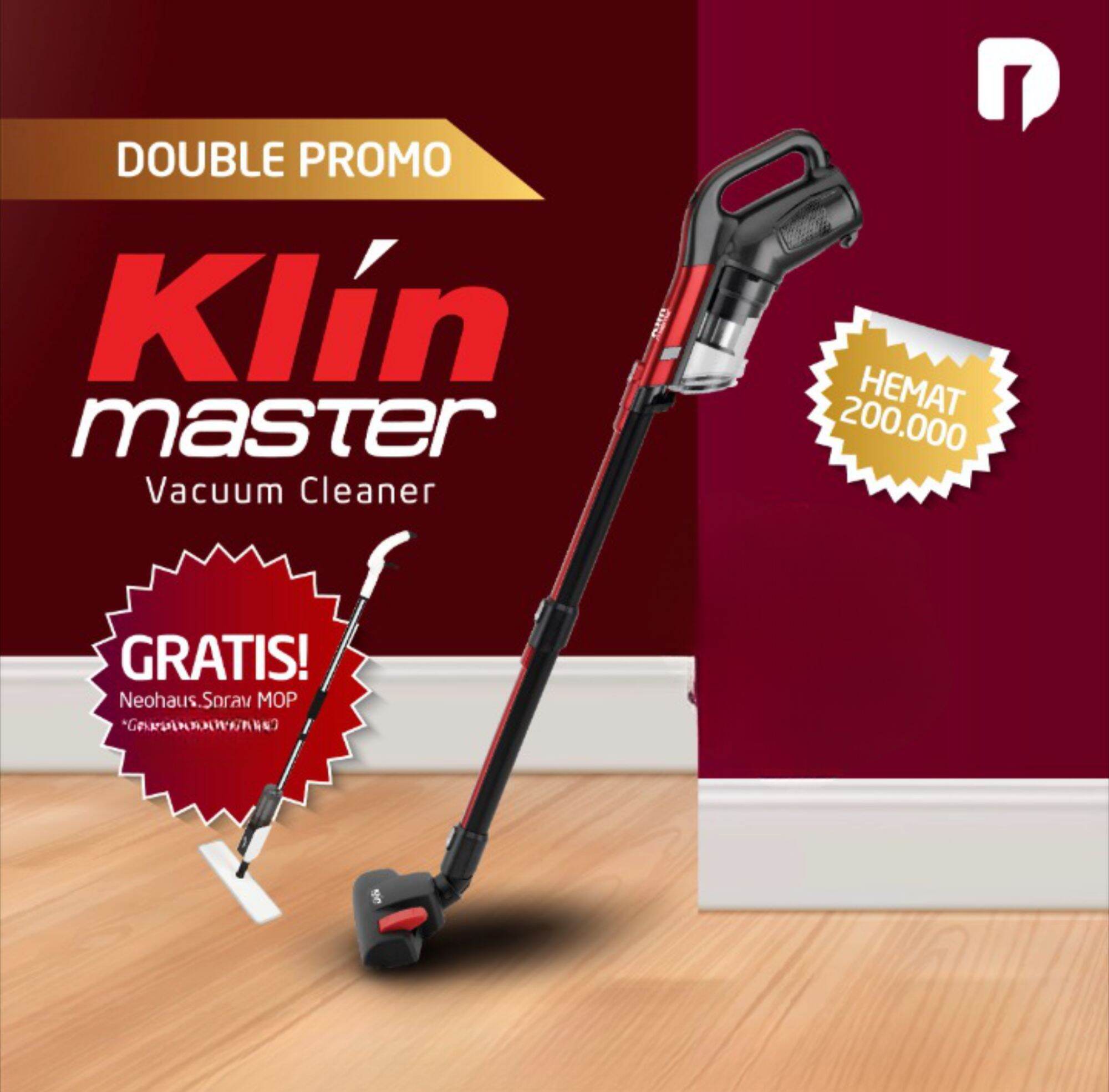 Klin Master Vacuum Cleaner Gratis Alat Pel Lantai Neohaus Spray Mop |  Lazada Indonesia