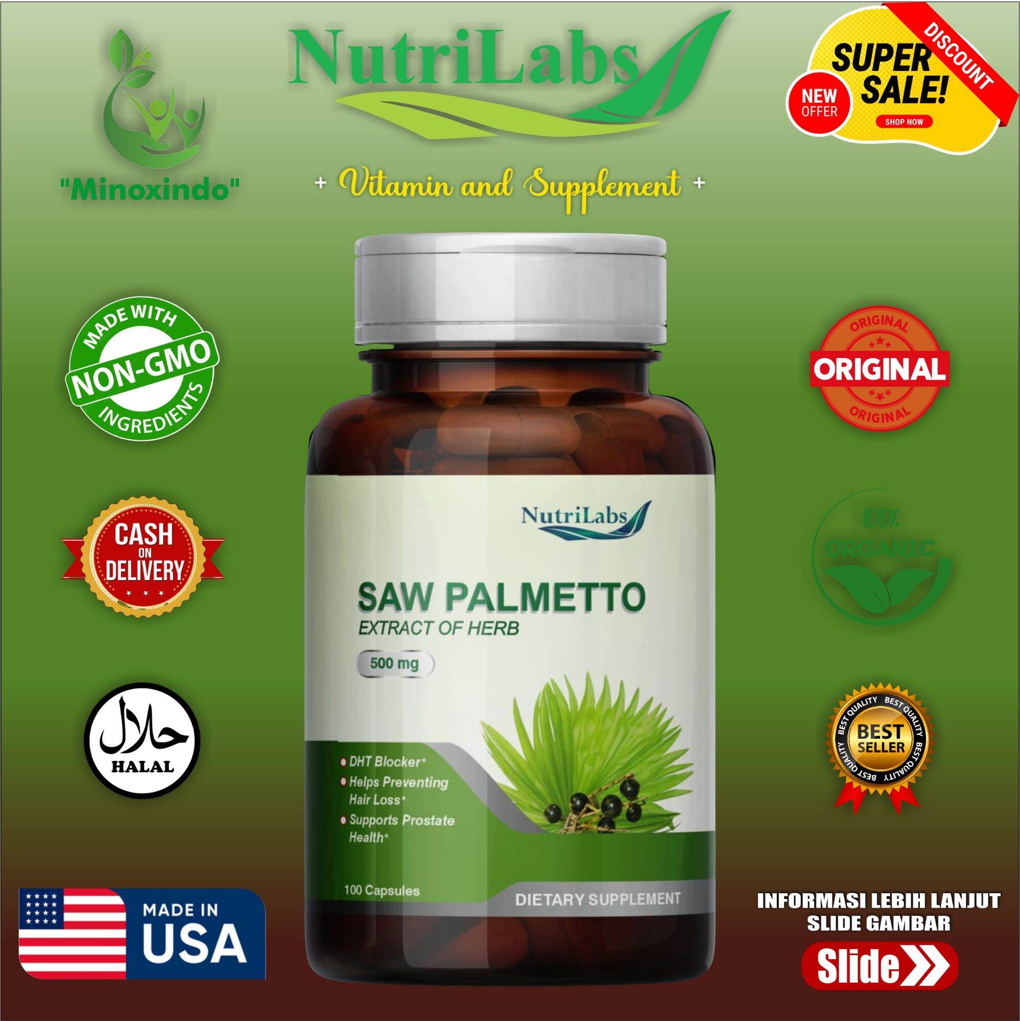 Saw Palmetto DHT Blocker isi 100 Caps Original Nutrilabs USA Lazada