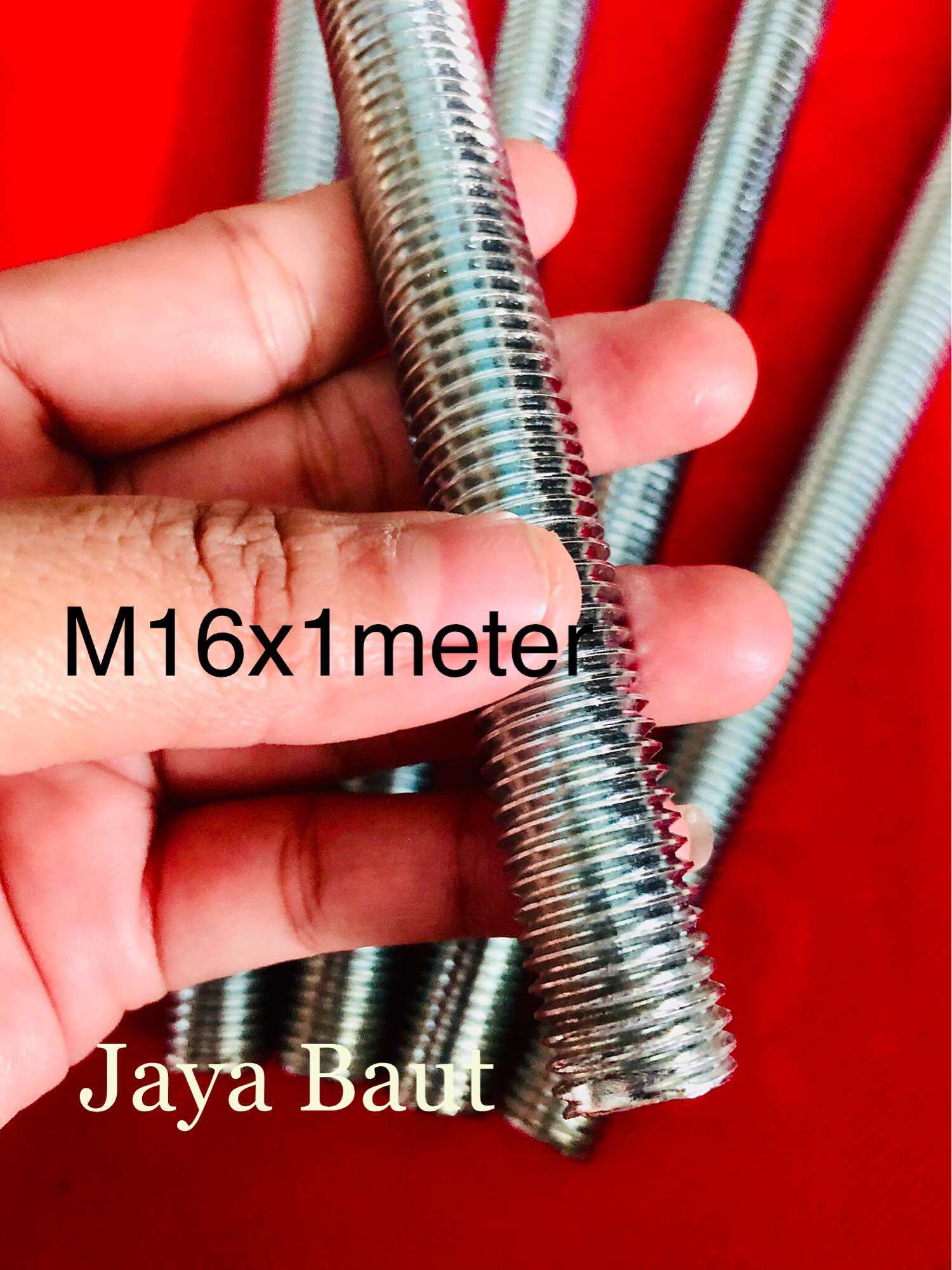 As Drat M16 Panjang 1 MeterPutih Galvanis Pitch 2.0 ( Drat Kasar) Baut ...