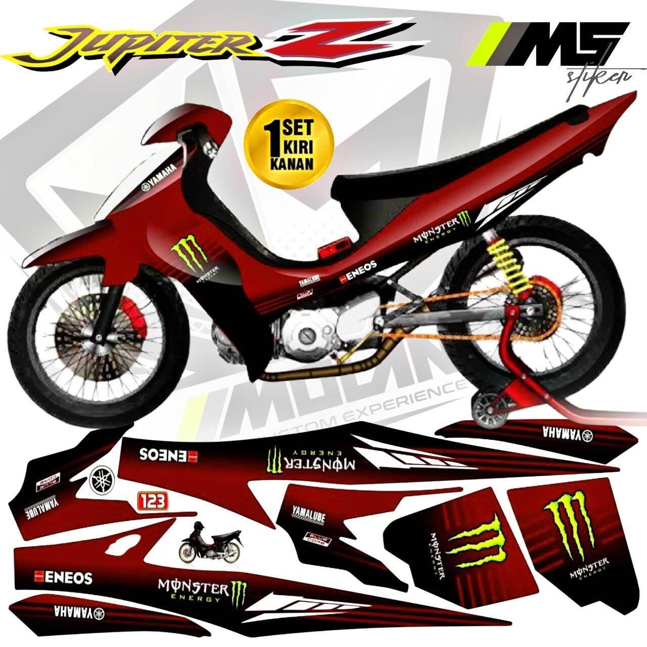 Modifikasi Jupiter Z 2009 Hitam Merah
