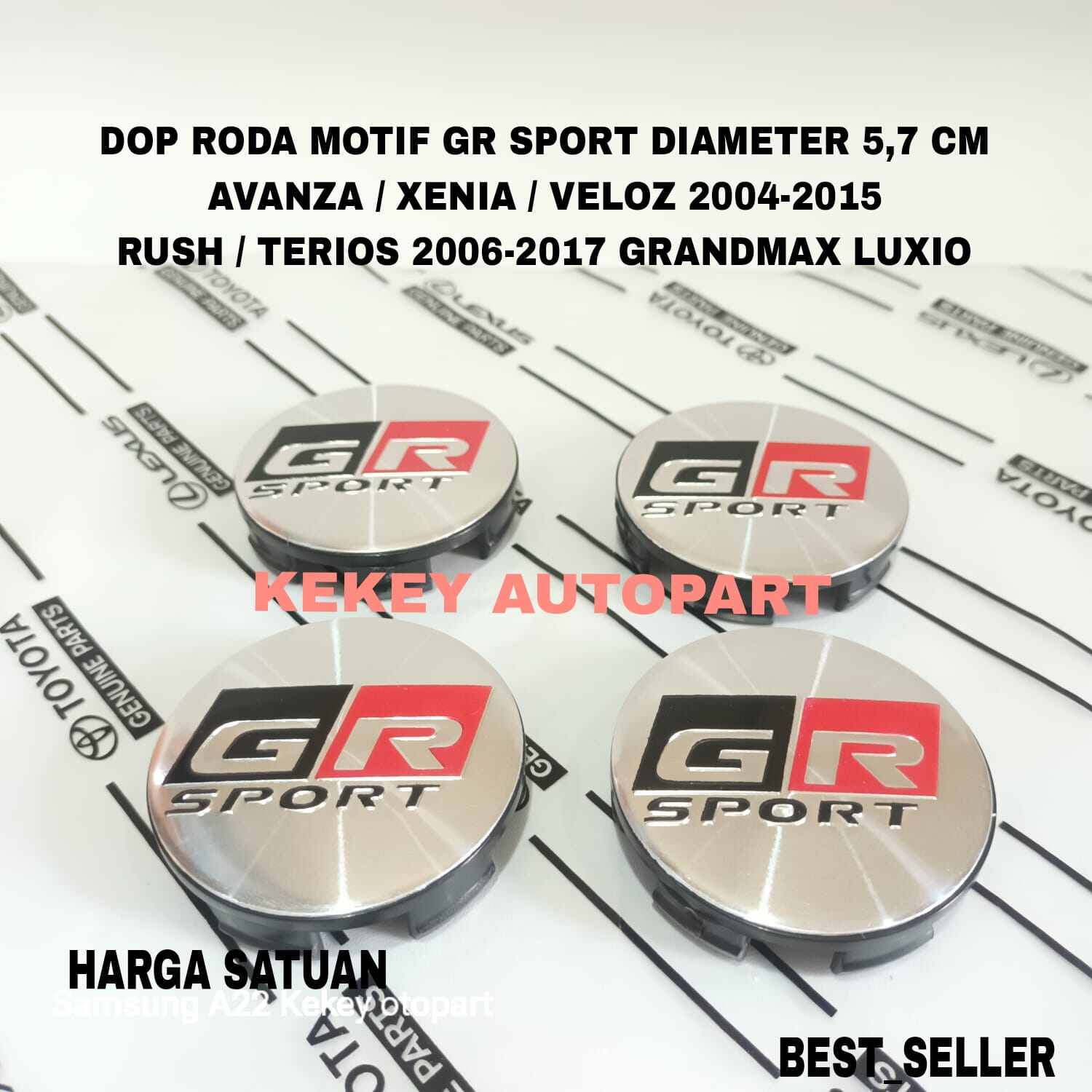 Dop roda tutup velg gr sport avanza xenia veloz rush terios 2005-2015 diameter 5,7cm Harga 20,000 rupiah*Gratis Ongkir
