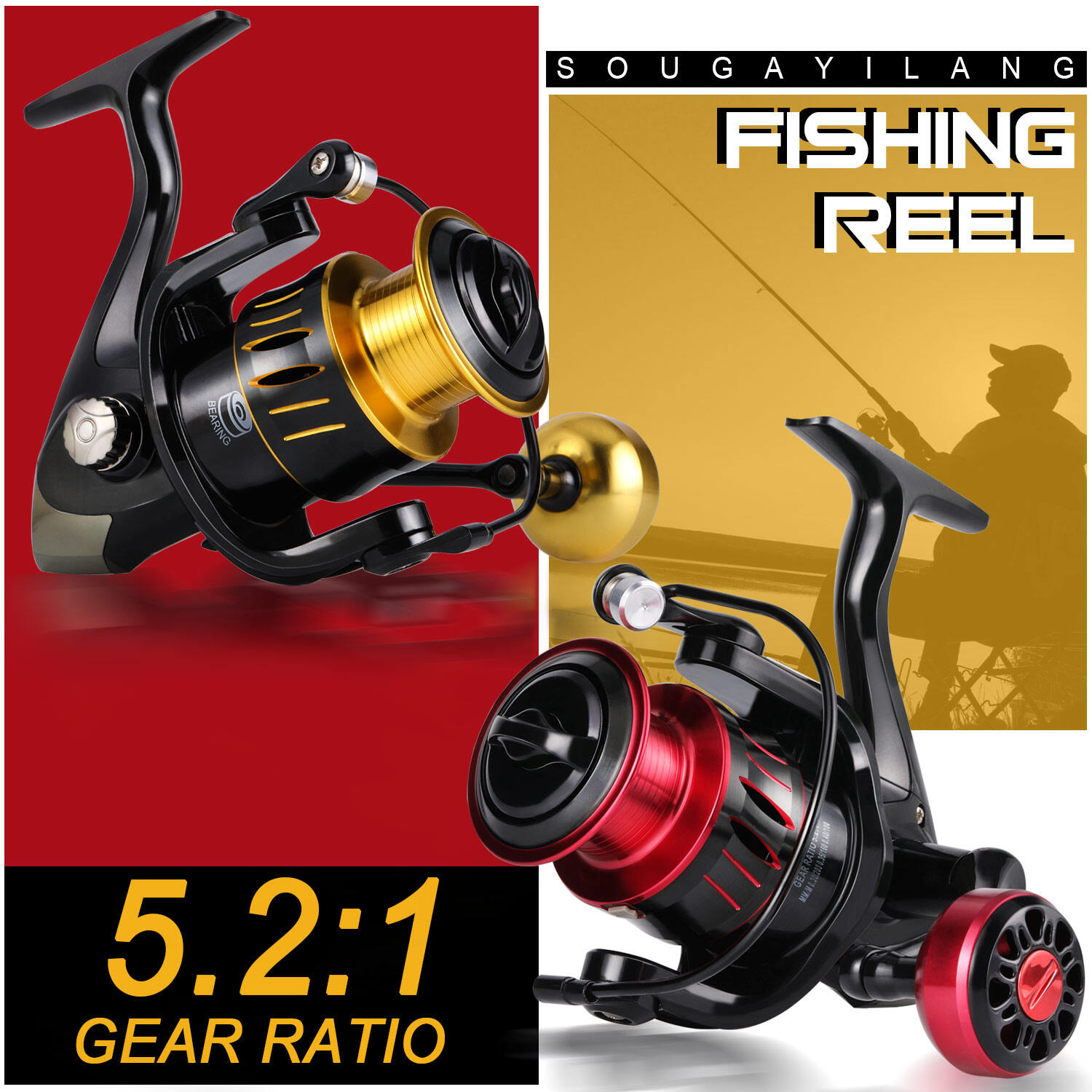 Promo REEL PANCING SOUGAYILANG SPINNING 4 COLORS 5.2:1 GEAR RATIO - Orange  Diskon 5% di Seller KANAYU STORE - Meruya Utara (Ilir), Kota Jakarta Barat