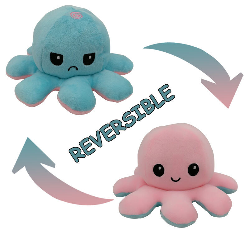 reversible flip octopus plush stuffed toy