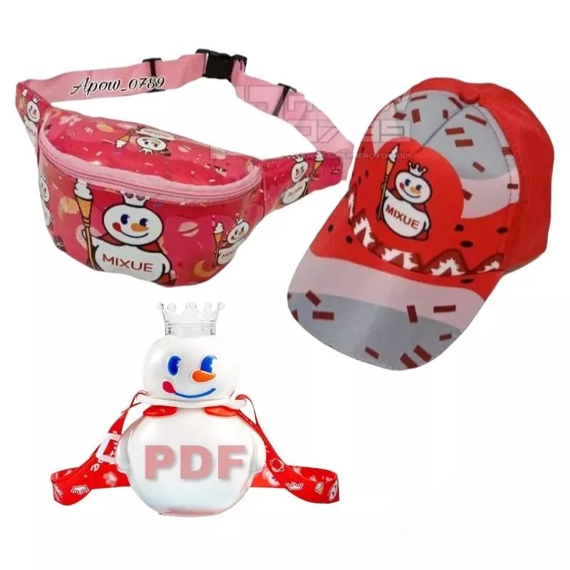 tas selempang anak perempuan frre botol dan topi mixsu