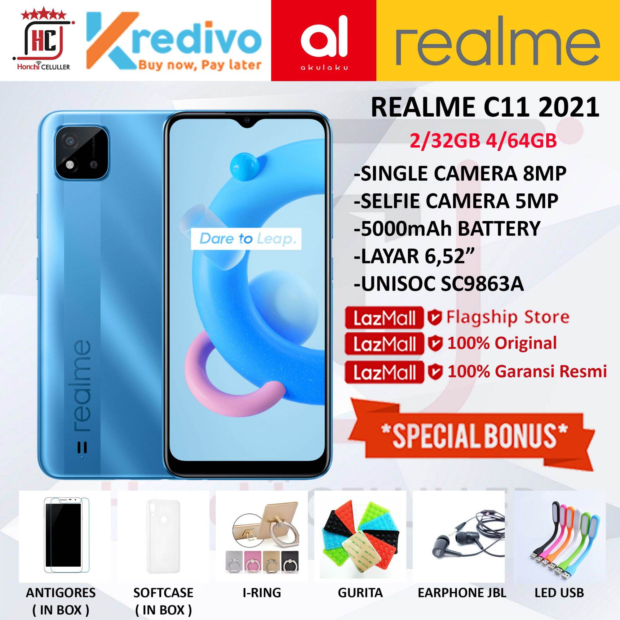 REALME C11 2021 2/32GB RAM 2GB ROM 32GB GARANSI RESMI REALME INDONESIA Harga  1,349,000 Ringgit*Penghantaran Percuma