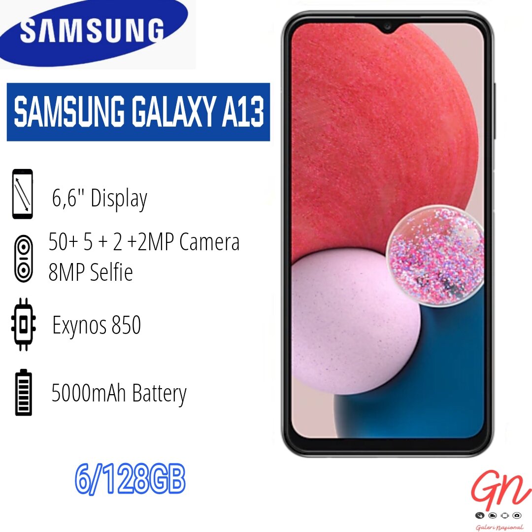 SAMSUNG GALAXY A13 6/128GB GARANSI RESMI Giá 2,498,000 Đồng*Miễn phí vận chuyển