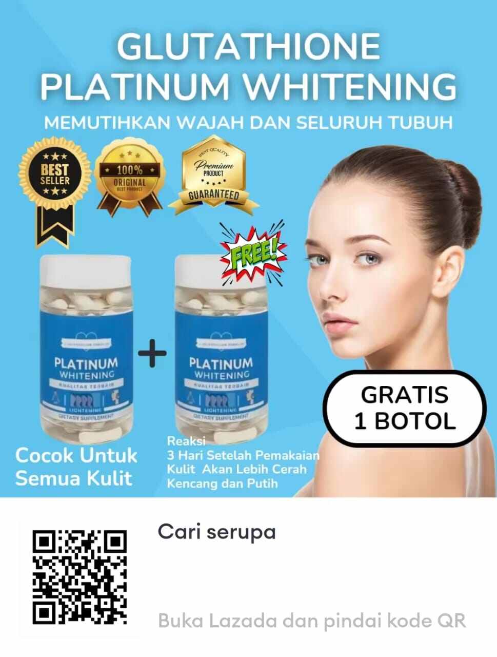 Evathion Gluta Korea: Suplemen Kecantikan Glutathione & Meprothion Untuk  Pemutih Kulit & Detoksifikasi | Lazada Indonesia