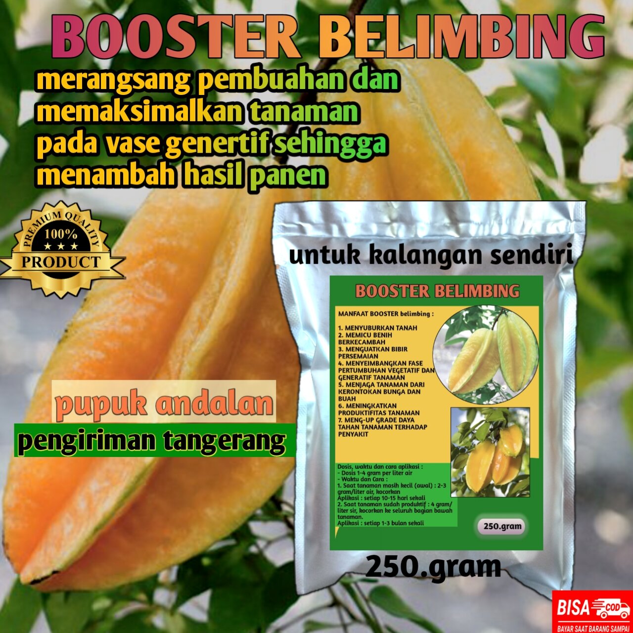 Pupuk Booster Organik Buah Belimbing Perangsang Buah Melebatkan ...