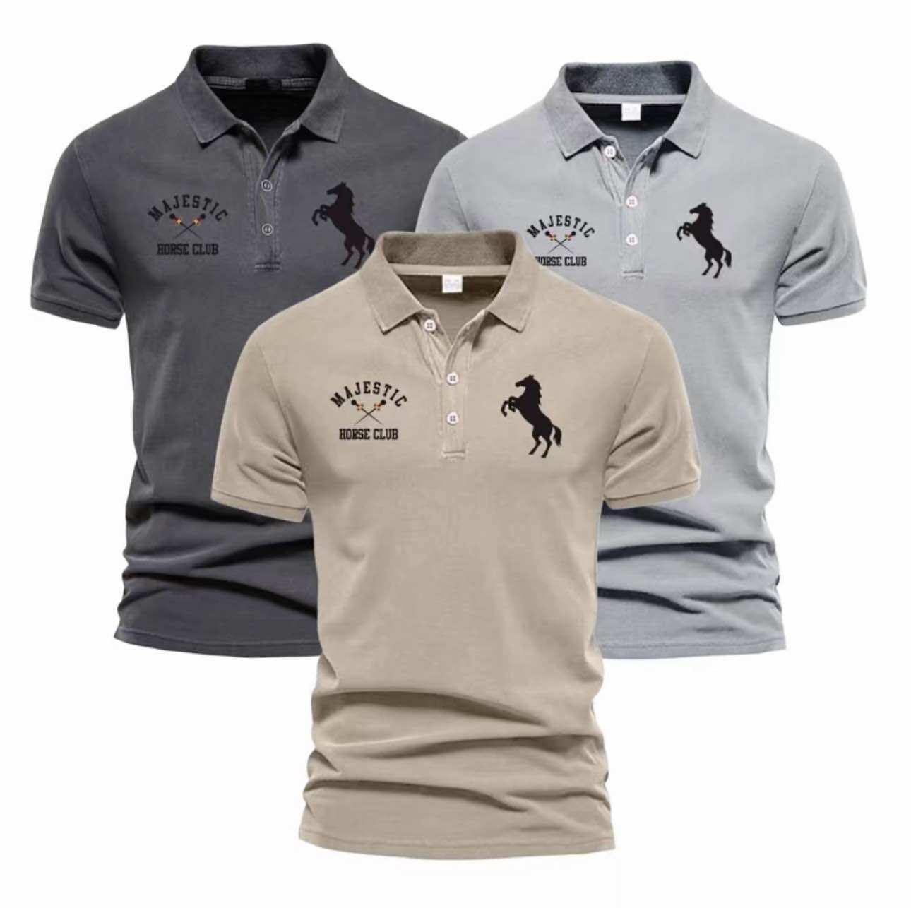 Short Sleeved Collar T-Shirts Promotion 3 Pcs One Package of Cool, Trendy Adult Men's T-Shirts Can