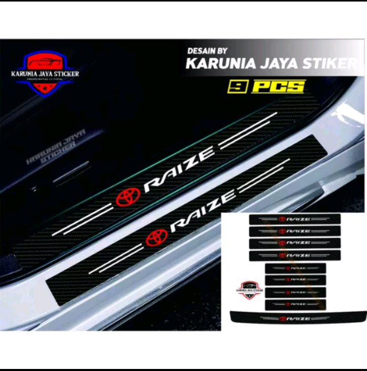 promo 9pcs stiker carbon Toyota raize cutting sticker pelindung pintu mobil dari pijakan kaki Harga  70,000 Ringgit*Penghantaran Percuma