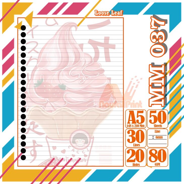 Binder A5 Loose Leef Karakter Makanan Minuman lucu autestic autestik Estetik Isi 50 Lembar isi Ulang full warna warni Bergaris lucu pelajar buku mahasiswa sekolah siswa kertas Vol- 12