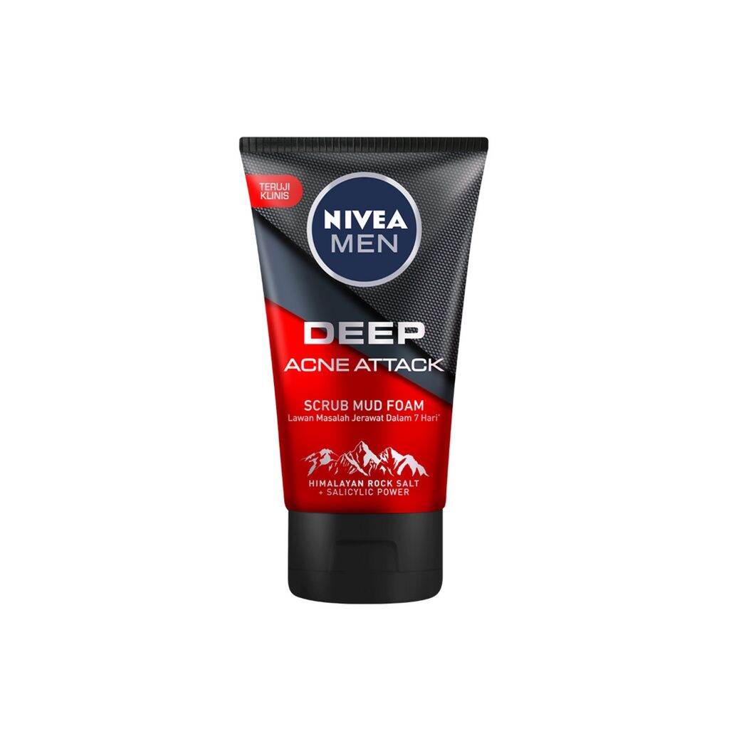 NIVEA Men Deep Acne Attack Scrub Mud Facial Foam 100 ml